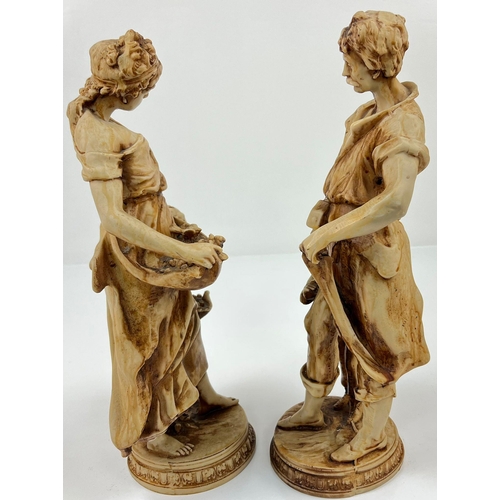 587 - Two Vintage Italian Ivorene Statues. 49cm.