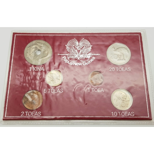 1121 - Three Proof Coin Sets: Solomon Islands, Barbados, Mexico, Denmark and Papua New Guinea