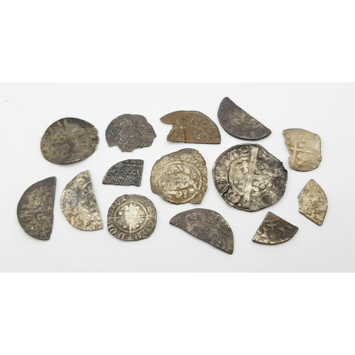 1180 - A Selection of Hammered Cut-Half Pennies, Farthings and Fragments of Coins.