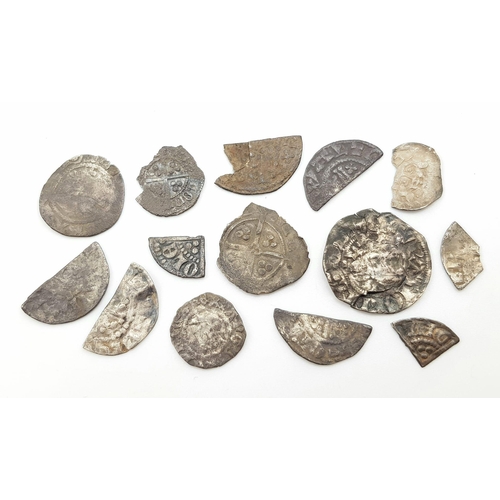 1180 - A Selection of Hammered Cut-Half Pennies, Farthings and Fragments of Coins.