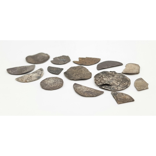 1180 - A Selection of Hammered Cut-Half Pennies, Farthings and Fragments of Coins.