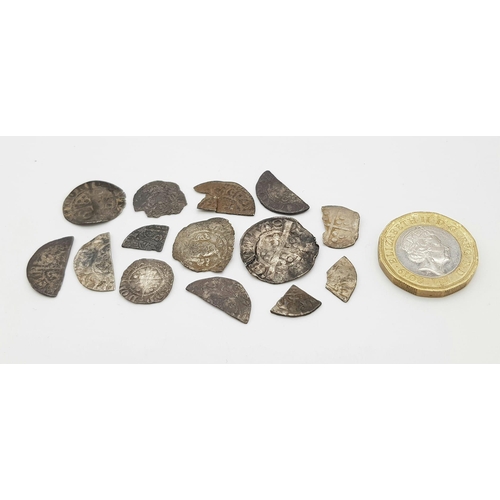 1180 - A Selection of Hammered Cut-Half Pennies, Farthings and Fragments of Coins.