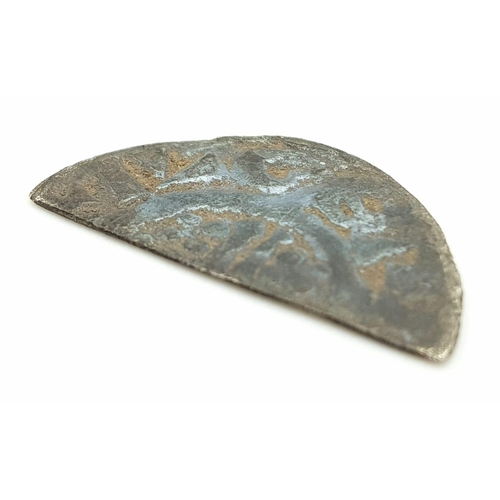 667 - A King John Silver Hammered Penny Coin- Half Cut. 1209-1217. London mint. Fair but please see photos... 