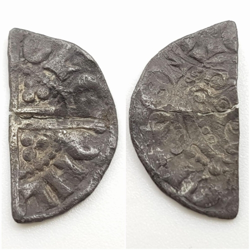 927 - A Henry III Silver Hammered Penny Coin - Half Cut. 1248-50. London mint. Fine but please see photogr... 