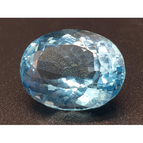 1204 - 12.48 Ct Blue Topaz. Oval shape. IDT certified