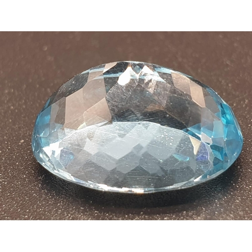 1204 - 12.48 Ct Blue Topaz. Oval shape. IDT certified