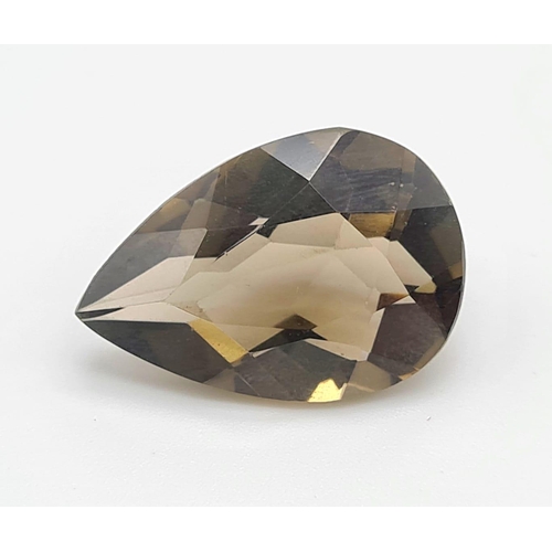 1250 - 20.60 Ct Smoky Quartz, Pear Shape, GLI Certified