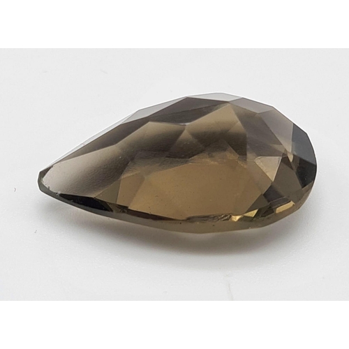 1250 - 20.60 Ct Smoky Quartz, Pear Shape, GLI Certified