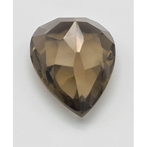 1250 - 20.60 Ct Smoky Quartz, Pear Shape, GLI Certified