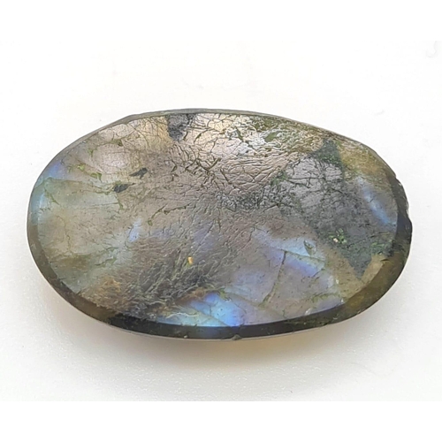 1254 - 25.05 Ct Carved Labradorite, Oval Shape, GLI Certified