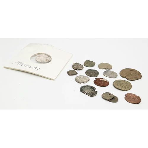 219 - Lot of 15 Medieval coins (XII-XVII) century, crusader hammered silver and bronze coins. Hungarian, A... 