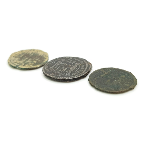 345 - Set of 3 Roman Coins with a Constantine The Great - in Fine Condition.