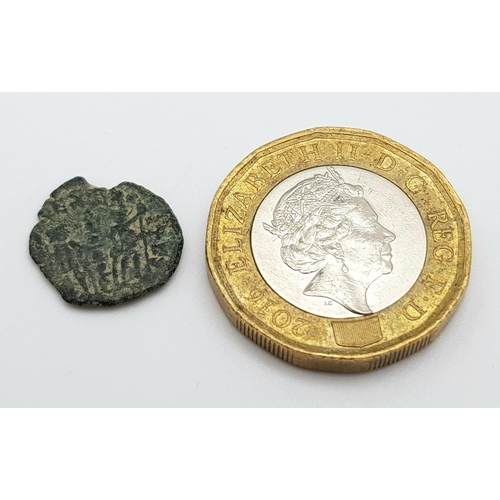 496 - Ancient Roman AE4 Constantius II circa 347-361 AD DIAMETER: 13mm WEIGHT: 0.9g MATERIAL: Bronze