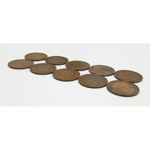 916 - Ten 1920s and 30s South African Penny Coins. Please see photos for conditions.