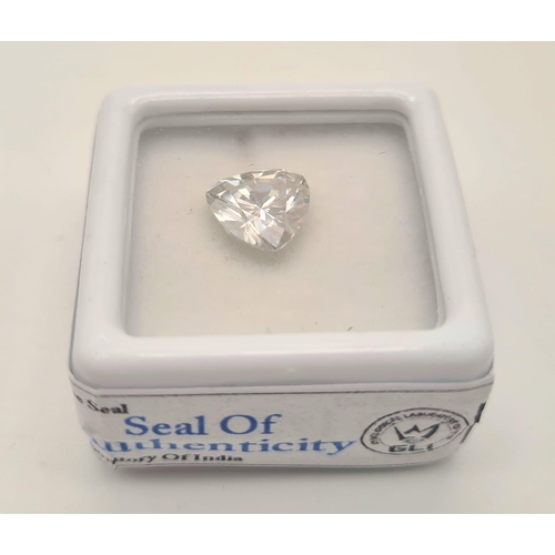 1320 - A trillion cut white moissanite with GLI certificate. Weight: 1.81 carats, dimensions: 8 x 7.5 x 5.2... 