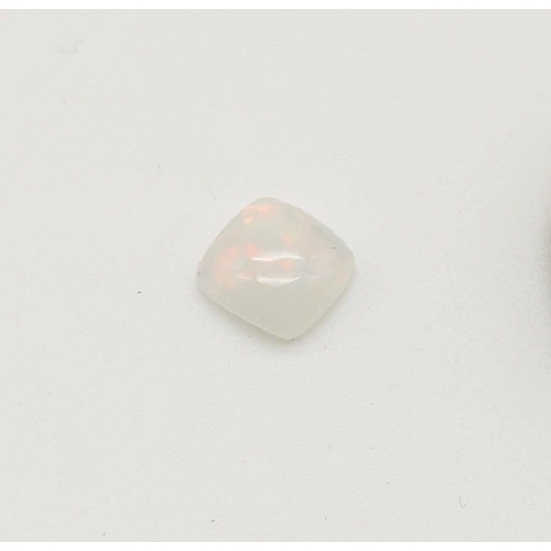 932 - 0.800cts Natural White Fire Opal. Square cabochon. GLI Certified.