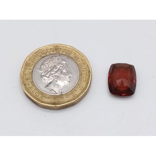 848 - A 5.04ct Natural Hessonite Garnet in the Cushion shape. Come with ITLGR Certificate