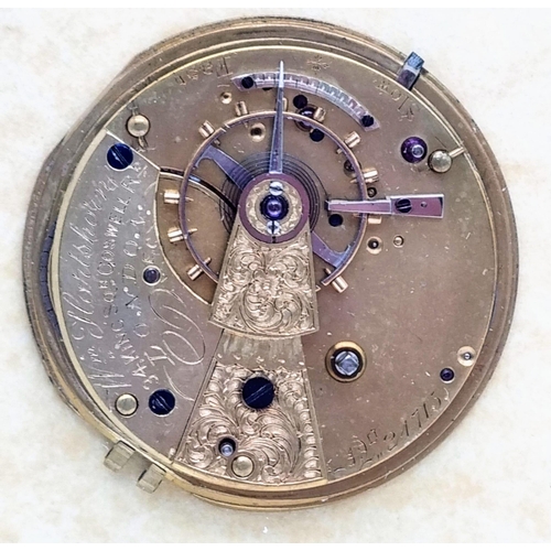 298 - A Wonderful Horologists Original Art-piece.  A Framed Victorian Fusee Chaindrive Pocket Watch Moveme... 