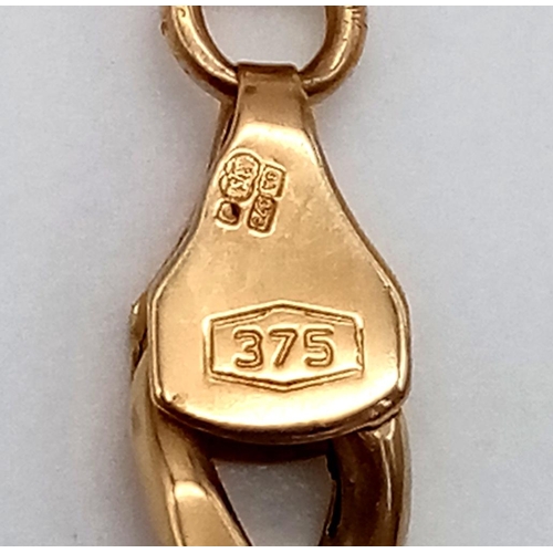 149 - A 9K Yellow Gold Long Belcher Link Chain in Need of Repair.
60cm. 10.62g. A/F