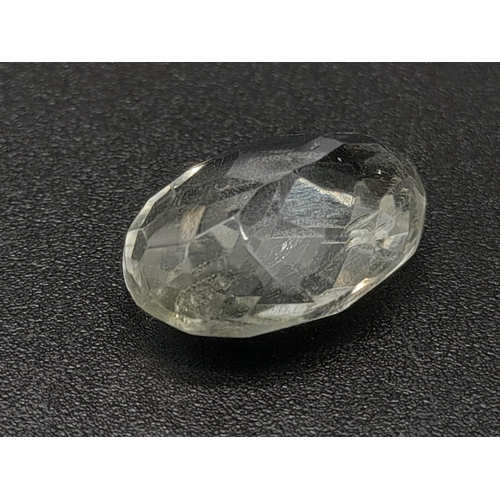 452 - A 5.85ct Mixed Cut Green Amethyst. Oval shape. Comes with a certificate.