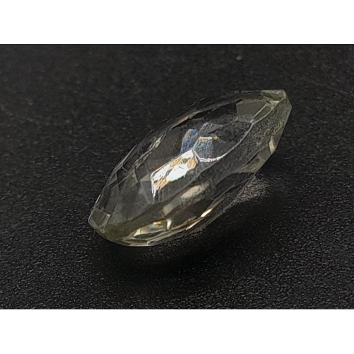 452 - A 5.85ct Mixed Cut Green Amethyst. Oval shape. Comes with a certificate.