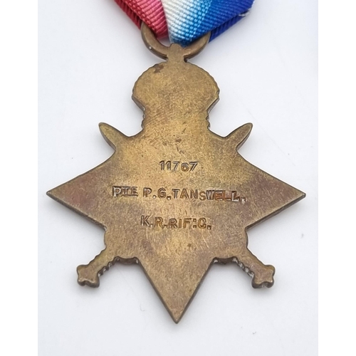 40 - A WW1 Medal Trio & Death Plaque to P.G. Tanswell who died during the 2nd Battle of Ypres.