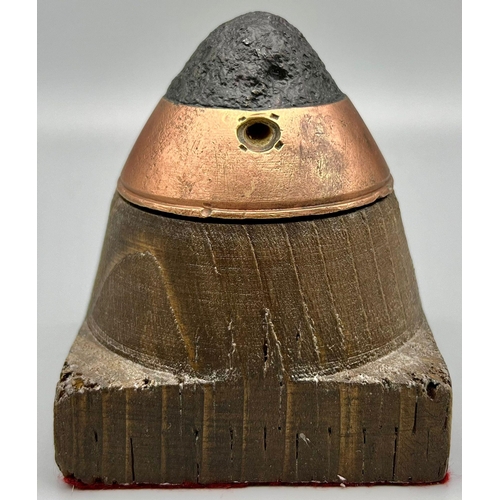 451 - A Paper Weight Made from a WW1 German HZ 14 Fuze and Wood that was found on the Somme.