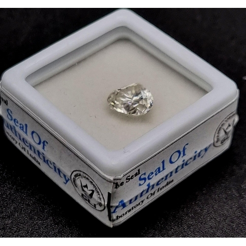 1118 - A 1.860ct Trillion Shaped white loose moissanite - with certificate.