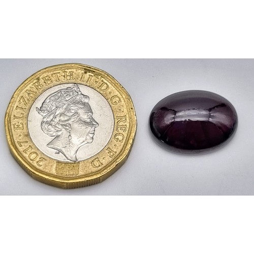 1235 - 11.79ct Natural Almandine Garnet. Oval Cabochon IGLI&I certified.