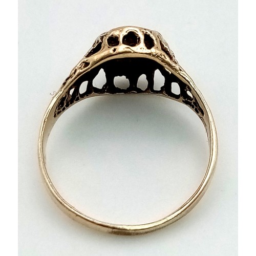 1099 - 9K YELLOW GOLD INITIAL N RING, WEIGHT 1.6G SIZE L