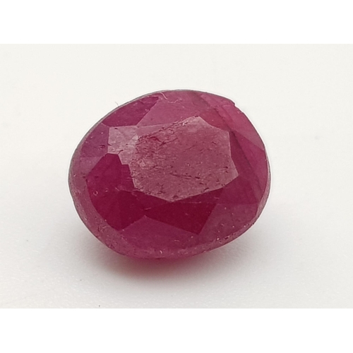 1253 - 5 Ct Natural African Ruby, Oval Shape, Colour Enhanced , GLI Certified