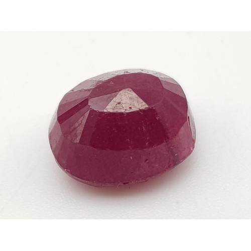 1253 - 5 Ct Natural African Ruby, Oval Shape, Colour Enhanced , GLI Certified