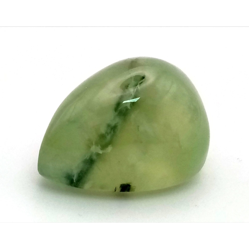 1173 - 43.6ct Natural Pear cabochon Prehnite. GLI certified.