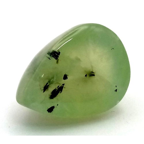 1173 - 43.6ct Natural Pear cabochon Prehnite. GLI certified.