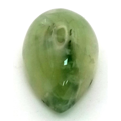 1173 - 43.6ct Natural Pear cabochon Prehnite. GLI certified.