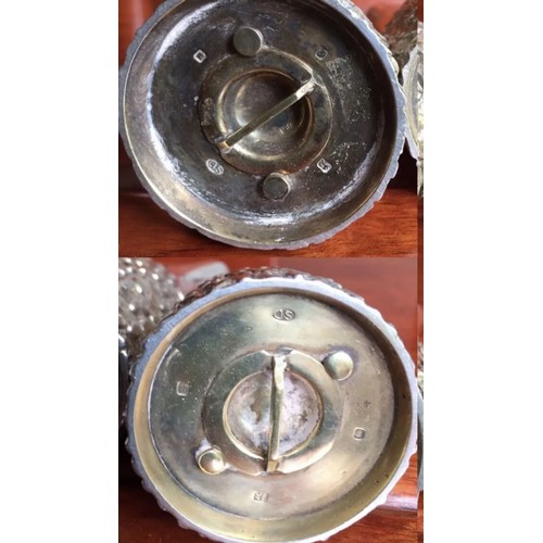 1265 - A set of  Solid Silver Salt & Pepper Shakers London dated 1969 silversmith Stuart Devlin .London 
SI... 