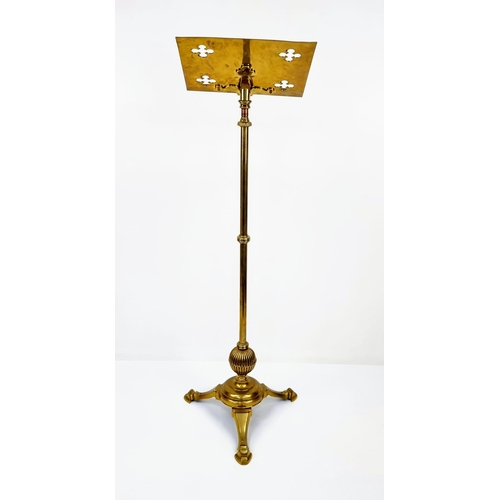 1271 - A Vintage Gilded Metal Lectern. Perfect for a musician or book reader. Two parts and expandable. Joi... 