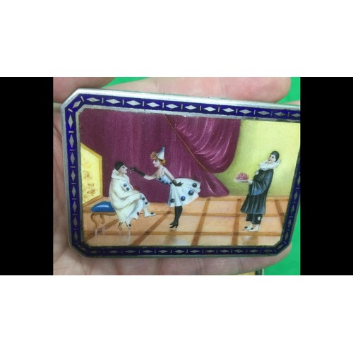 994 - STUNNING RARE ANTIQUE AUSTRIAN PAIR OF SOLID SILVER ENAMEL SNUFF BOX CIGARETTE CASES.
Weight of each... 