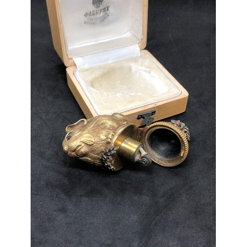 898 - Stunning Russian unusual silver gilt enamel gerbil /Hamster diamond lighter 

Weight 97.3 grams 
Len... 