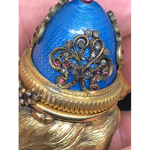 898 - Stunning Russian unusual silver gilt enamel gerbil /Hamster diamond lighter 

Weight 97.3 grams 
Len... 