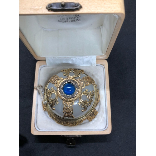 1086 - Magnificent large Russian silver gilt and hardstone diamond table bell 

Possibly jade 
Real diamond... 