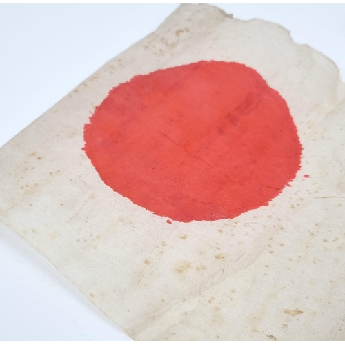 1017 - A Pair of WW2 Japanese Bamboo and Paper Patriotic Flags 50cm length approximately