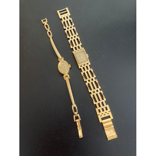 259 - 2 x ladies vintage 1950/60’s CARRONADE bracelet wristwatches in gold tone .Oval face wristwatch with... 