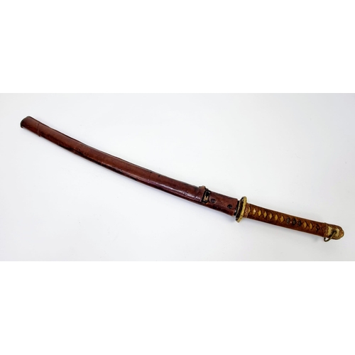 264 - A WW2 Japanese Army Officers Katana Sword. The tang bears markings of the armoury makers signature e... 