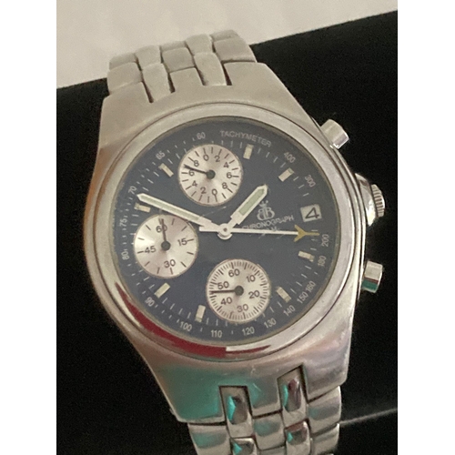 35 - BROOKS and BENTLEY CHRONOGRAPH 089520A TACHYMETER,Multi dial model having mid blue face with luminou... 