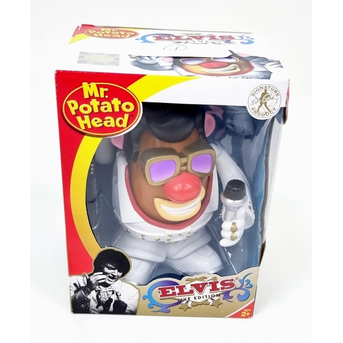 505 - Three Very Collectable Mr Potato Head Toys. To include: Elvis Live, Spider Spud and Transformers. As... 