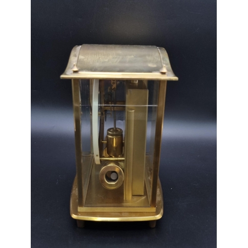 720 - A Vintage German Junghans Brass ATO Mantel Clock. Electronic movement in working order. 17 x 20cm.