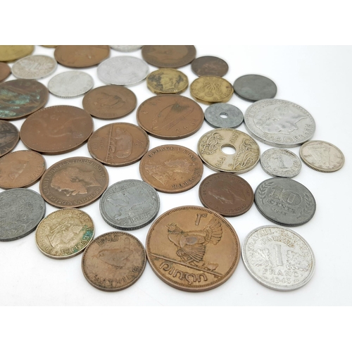 1034 - A Parcel of 40 WW1 and WW2 World Coins