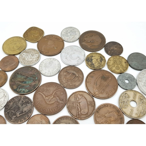 1034 - A Parcel of 40 WW1 and WW2 World Coins