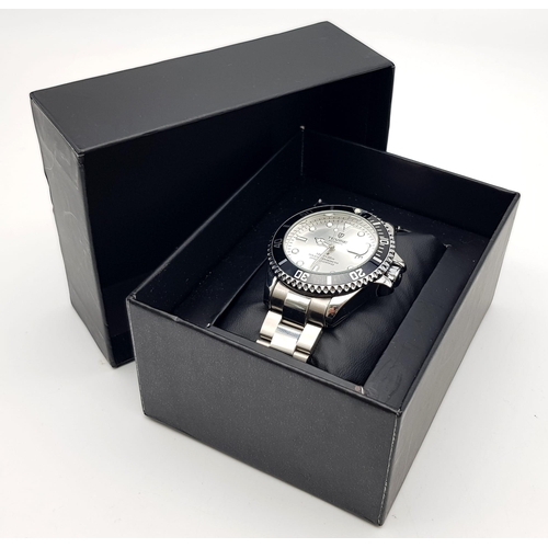 1316 - A Tevise Automatic Gents Watch. Stainless steel strap and case - 42mm. Skeleton back. Silver tone di... 